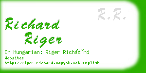 richard riger business card